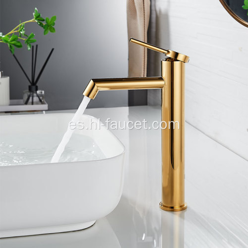 Nuevo grifo de baño de baño de oro de lujo de oro cepillado